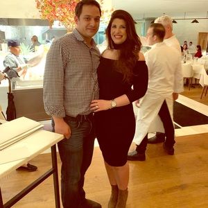 Black Bailey 44 dress with choker neckline